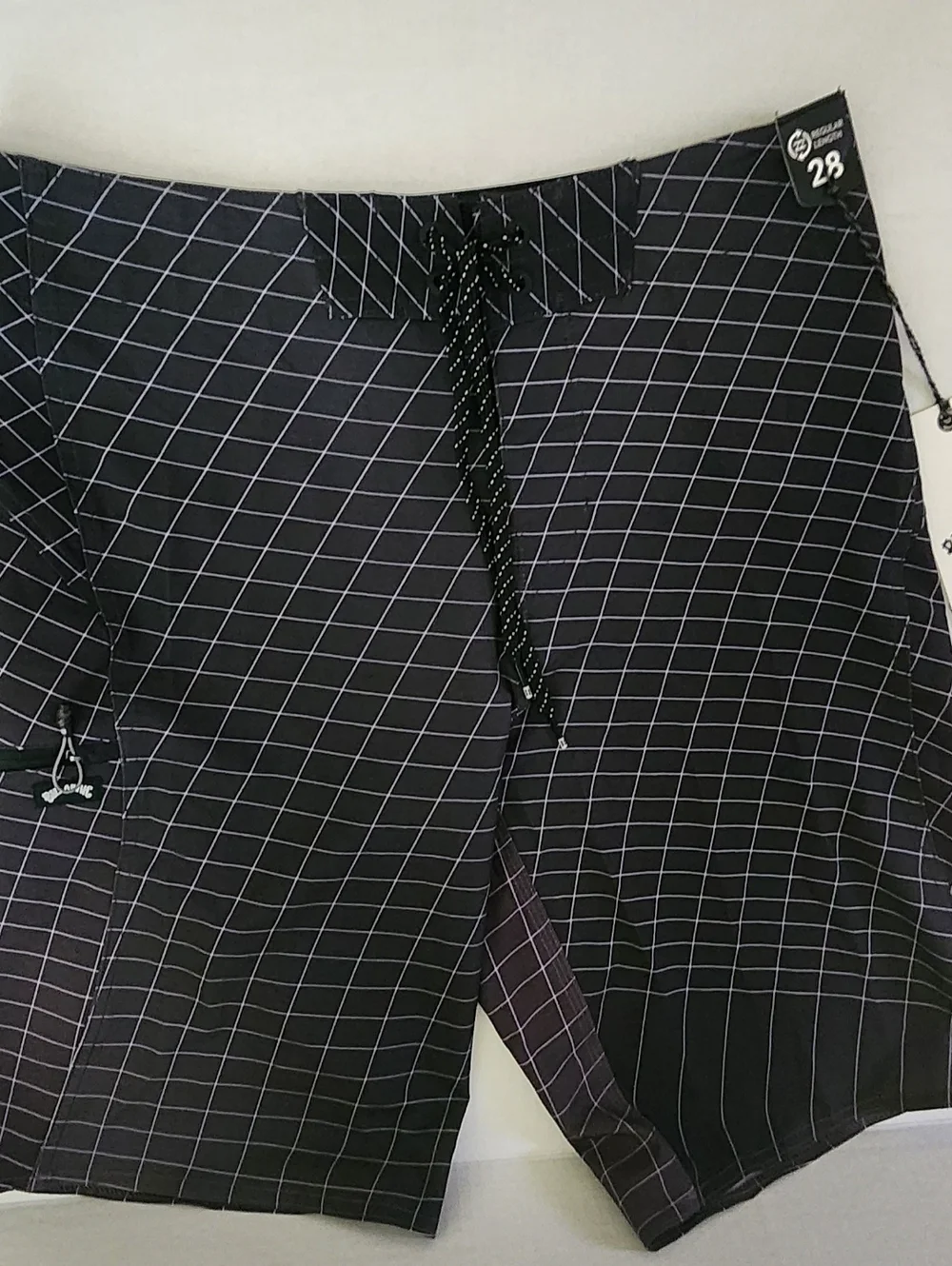 Billabong Black and Purple Grid Men's Fluid Pro Boardshorts 28 NWT